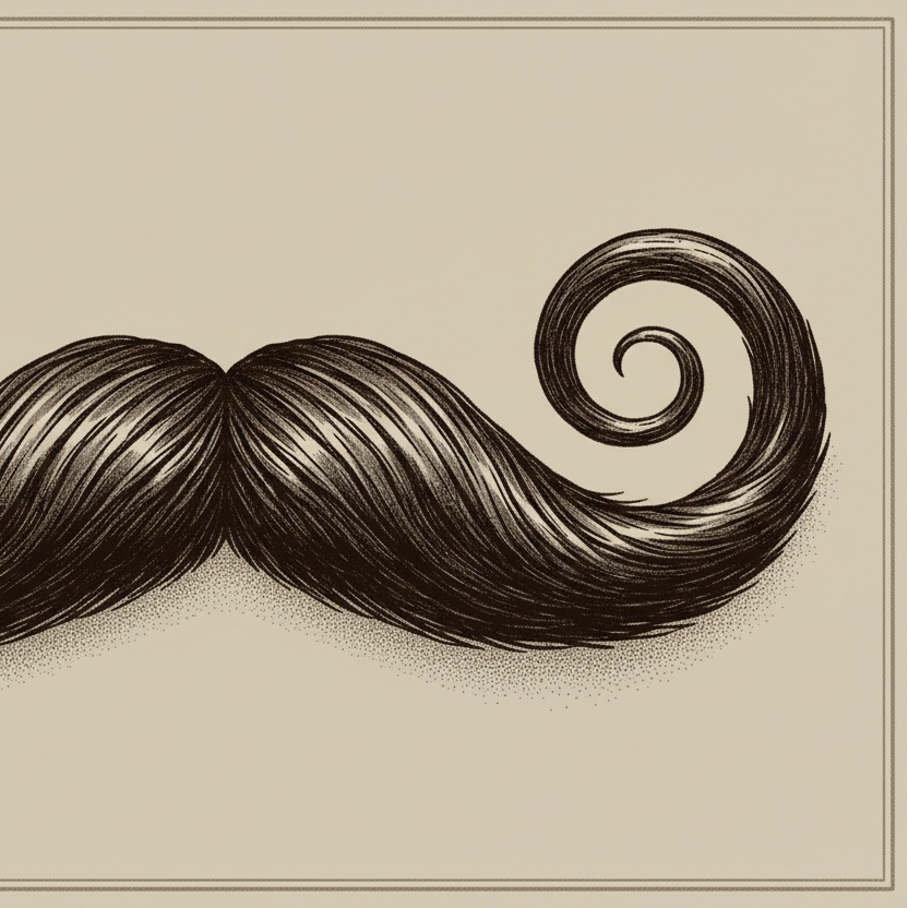 moustache cirée